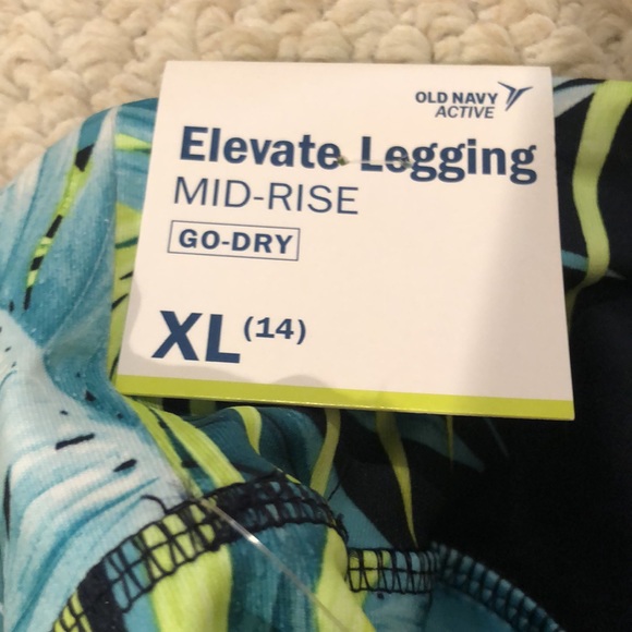 NWT Old Navy Girls Mid-Rise Elevate Leggings Size XL 14-16 tropical 🌴 - Picture 13 of 16